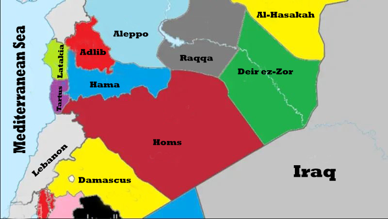 Five regions map